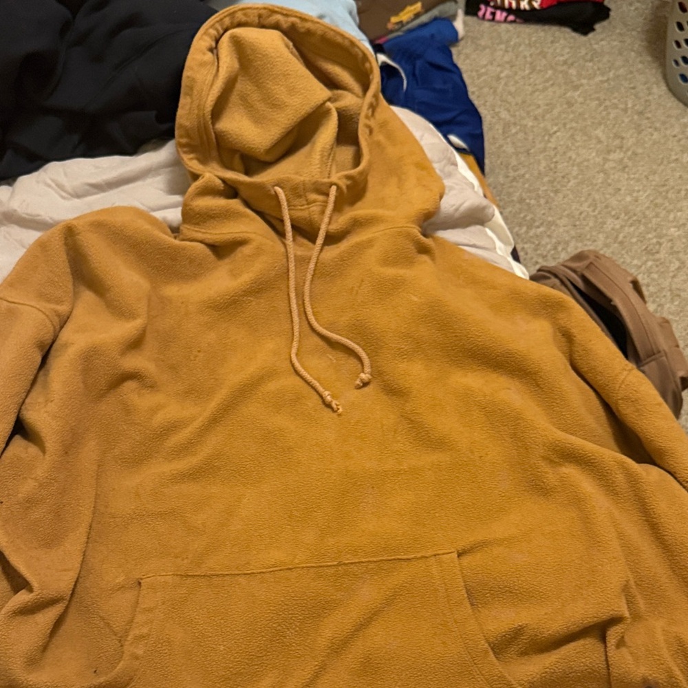 Oversized tan teddy bear hoodie